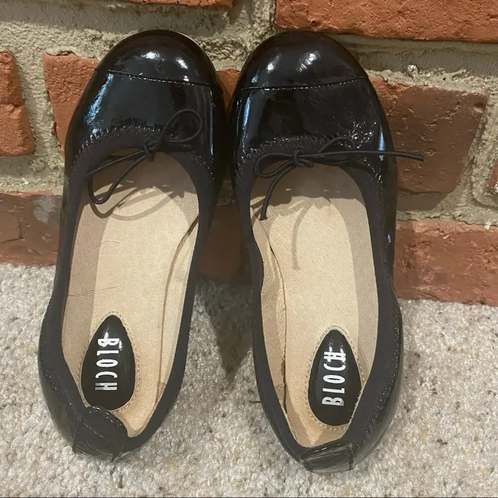 Black Patent Leather Ballet Flats sz 11.5 Girls